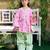 Pink printed cotton kurti set