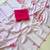 White soft chinon silk blend floral print ready to wear saree