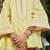 Lemon yellow embroidered cotton kurti set