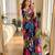 Navy blue soft chinon silk blend floral print ready to wear saree