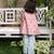 Light pink printed cotton kurti set
