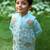 Sku blue embroidered cotton kurta jacket set