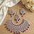 Silver plated purple beads indian bridal jewelry set choker necklace-traditional wedding wear festive ethnic jewelry set
