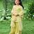 Lime green embroidered cotton kurti set