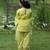 Lime green embroidered cotton kurti set