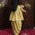 Pastel yellow embroidered crepe kurti set