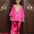 Hot pink embroidered crepe kurti set