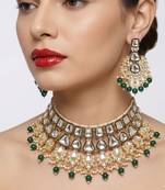Kundan choker indian bridal jewelry necklace set-bollywood style wedding & festival jewelry traditional ethnic chokerset