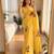Yellow soft chinon silk blend floral print ready to wear saree