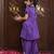 Deep purple embroidered crepe kurti set