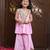 Pastel pink embroidered crepe kurti set