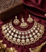 Kundan choker indian bridal jewelry necklace set-bollywood style wedding & festival jewelry traditional ethnic chokerset