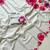 White soft chinon silk blend floral print ready to wear saree