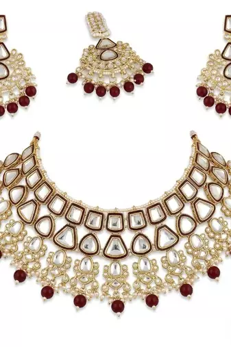Kundan choker indian bridal jewelry necklace set-bollywood style wedding & festival jewelry traditional ethnic chokerset