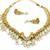Antique gold plated elephant temple jewelry set traditional indian choker necklace & earrings for wedding & festivals
