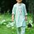 Pastel mint green embroidered cotton kurta pyjama