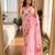 Pink soft chinon silk blend floral print ready to wear saree