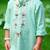 Pastel mint green embroidered cotton kurta pyjama