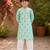 Mint green printed cotton kurta pyjama