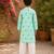 Mint green printed cotton kurta pyjama