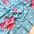 Sky blue soft chinon silk blend floral print ready to wear saree