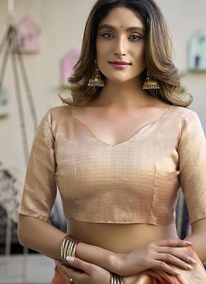 Rust paithani palllu cotton jaquard casual wear saree 5
