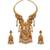 Antique gold plated south indian temple jewelry set - krishna motif necklace with jhumka earrings for weddings