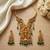 Antique gold plated south indian temple jewelry set - krishna motif necklace with jhumka earrings for weddings