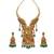 Antique gold plated south indian temple jewelry set - krishna motif necklace with jhumka earrings for weddings