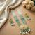 Kundan necklace set with turquoise beads & pearls | antique gold plated bollywood bridal wedding jewelry for women