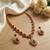 Gold plated ruby indian jewelry set  wedding necklace with earrings | bollywood bridal festival wear