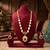 Gold plated ruby green indian jewelry set  wedding necklace with earrings | bollywood bridal festival wear