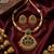 Antique gold plated matte indian necklace set with green stones | traditional bollywood wedding jewelry with earrings