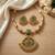 Antique gold plated matte indian necklace set with green stones | traditional bollywood wedding jewelry with earrings