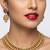 Antique gold plated south indian temple jewelry set choker necklace jhumka earrings wedding festival