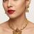 Antique gold plated temple jewelry set - traditional indian necklace with jhumka earrings for bridal wedding & festival