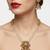 Gold plated south indian temple jewelry set - long pearl haram necklace with jhumka earrings for wedding