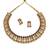 Antique gold plated temple indian jewelry set | traditional ruby green choker necklace & earrings for wedding festival