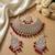 Kundan bridal choker jewelry set with  beads | indian wedding necklace, drop earrings & maang tikka