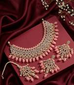Kundan choker necklace set with earrings & maang tikka | indian bridal wedding & bollywood festival jewelry