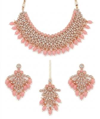 Kundan choker necklace set with earrings & maang tikka | indian bridal wedding & bollywood festival jewelry 3