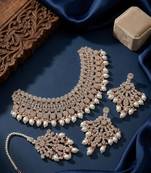 Kundan choker necklace set with earrings & maang tikka | indian bridal wedding & bollywood festival jewelry