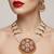 Gold plated long kundan haram pearl necklace set with round pendant & earrings for indian bridal wedding jewelry