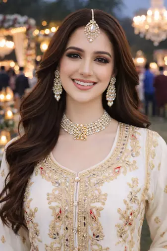 White chinon sharara salwar suit- Full stitched free size