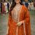 Orange chinon sharara salwar suit- Full stitched free size