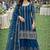 Blue chinon sharara salwar suit- Full stitched free size