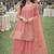Peach chinon sharara salwar suit- Full stitched free size