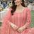 Peach chinon sharara salwar suit- Full stitched free size
