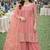 Peach chinon sharara salwar suit- Full stitched free size