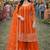 Orange chinon sharara salwar suit- Full stitched free size